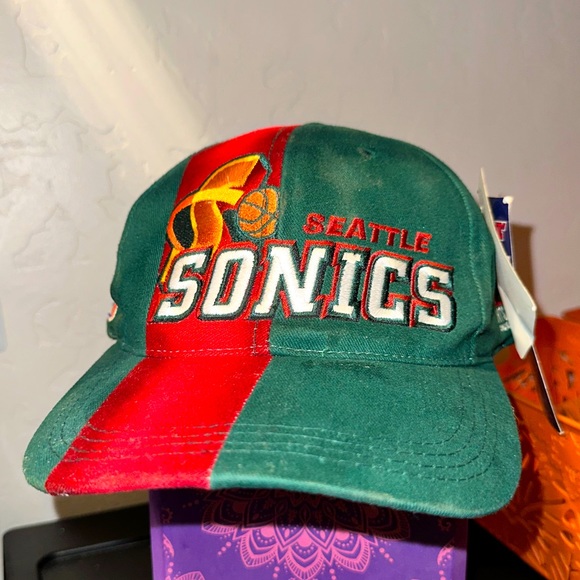 Vintage 90s Nwt Seattle SuperSonics Sports Specialties SnapBack Hat - Picture 1 of 7